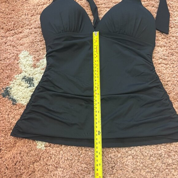 Lauren Ralph Lauren Halter Tankini Women Swim Top Solid Black - SEE MEASUREMENTS - Picture 5 of 5